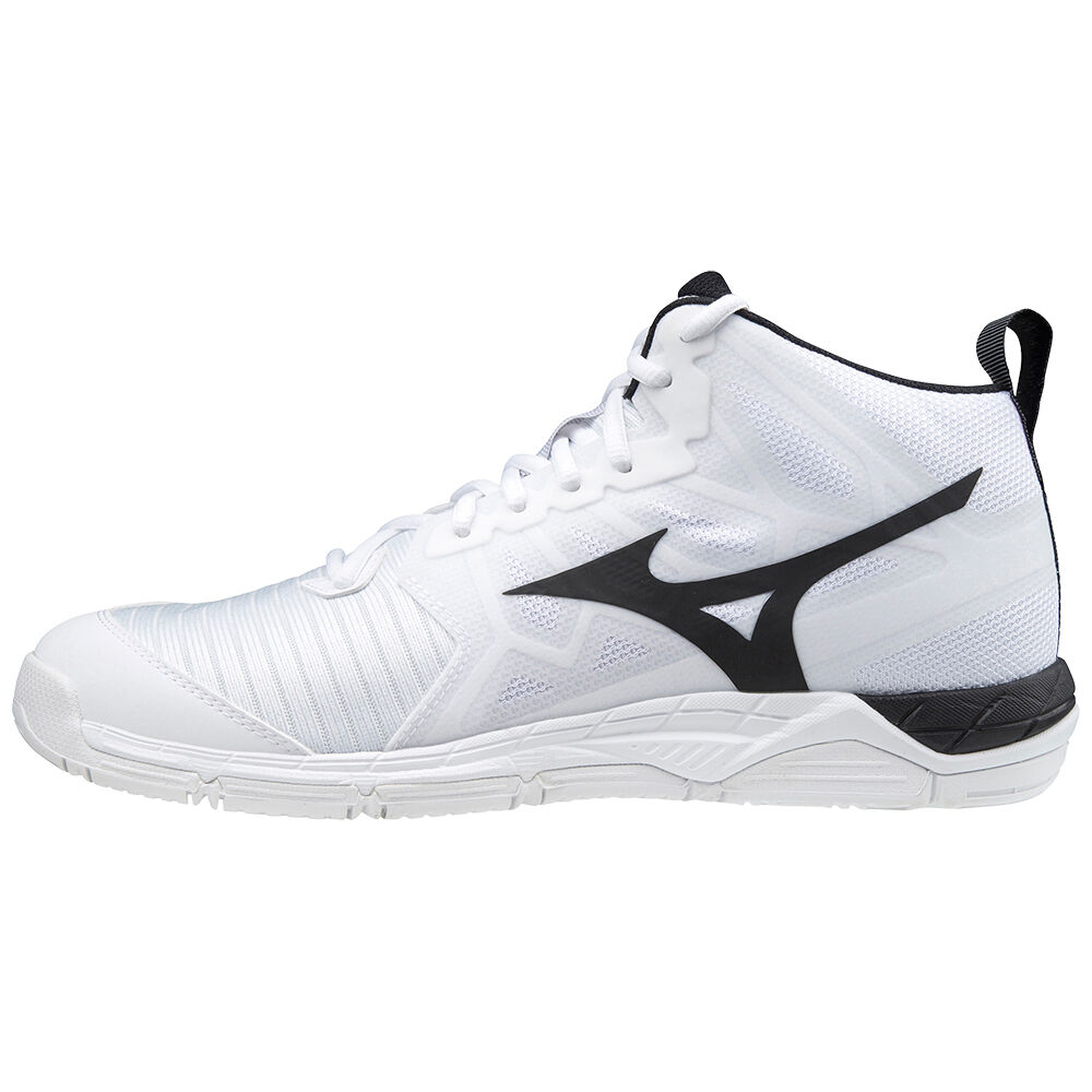 Panske Volejbalove Tenisky Mizuno Wave Supersonic 2 Mid Biele/Čierne Vypredaj QJDS12769